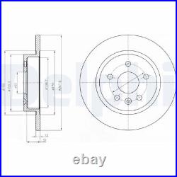 DELPHI Rear 2x Brake Disc + Pad Set Fits Chevrolet Aveo Cruze Trax Opel Vauxhall