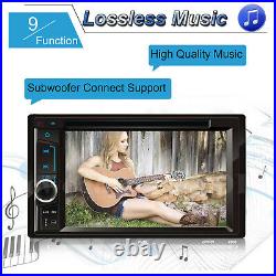 Double 2 Din Car Stereo Radio Touch Screen Bluetooth FM CD DVD Mirror For GPS
