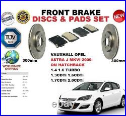 For Vauxhall Opel Astra J Hatchback 2009- 300mm Front Brake Discs Set + Pads Kit