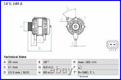 Genuine BOSCH Alternator for Vauxhall Astra CDTi 1.7 Litre (09/2012-10/2015)