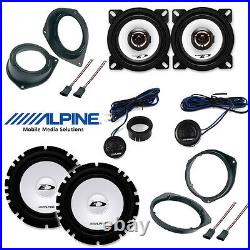 Kit 6 Speakers for OPEL / Vauxhall ASTRA H Alpine with adapters and spacer rings