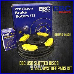 NEW EBC 240mm REAR USR SLOTTED BRAKE DISCS AND YELLOWSTUFF PADS KIT PD08KR286