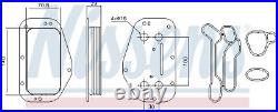 Oil Cooler, Engine Oil Nissens 90741 For Alfa Romeo, Chevrolet, Fiat, Opel, Saab, Vau