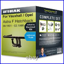 Towbar detachable for VAUXHALL / OPEL Astra F Hatch. 91- + 13pin universal e-kit